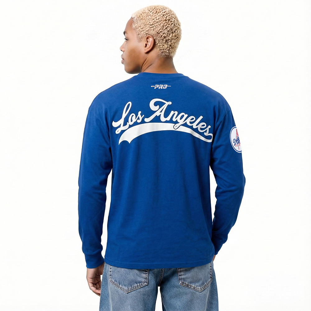 MLB LOS ANGELES DODGERS LIVING LARGE MEN'S DROP SHOULDER LS TOP (DODGER BLUE)