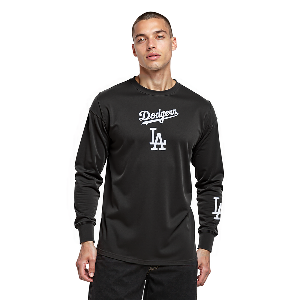 MLB LOS ANGELES DODGERS WINGSPAN MEN'S DROP SHOULDER LS TEE V2 (BLACK)