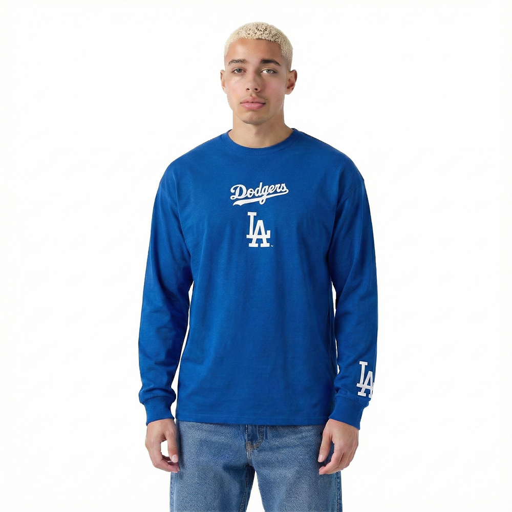 MLB LOS ANGELES DODGERS WINGSPAN MEN'S DROP SHOULDER LS TEE V2 (DODGER BLUE)