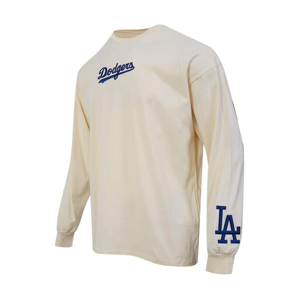 MLB LOS ANGELES DODGERS WINGSPAN MEN'S DROP SHOULDER LS TEE (EGGSHELL)
