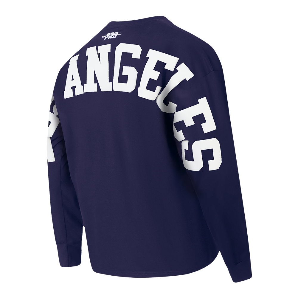 MLB LOS ANGELES DODGERS WINGSPAN MEN'S DROP SHOULDER LS TEE V2 (MIDNIGHT NAVY)