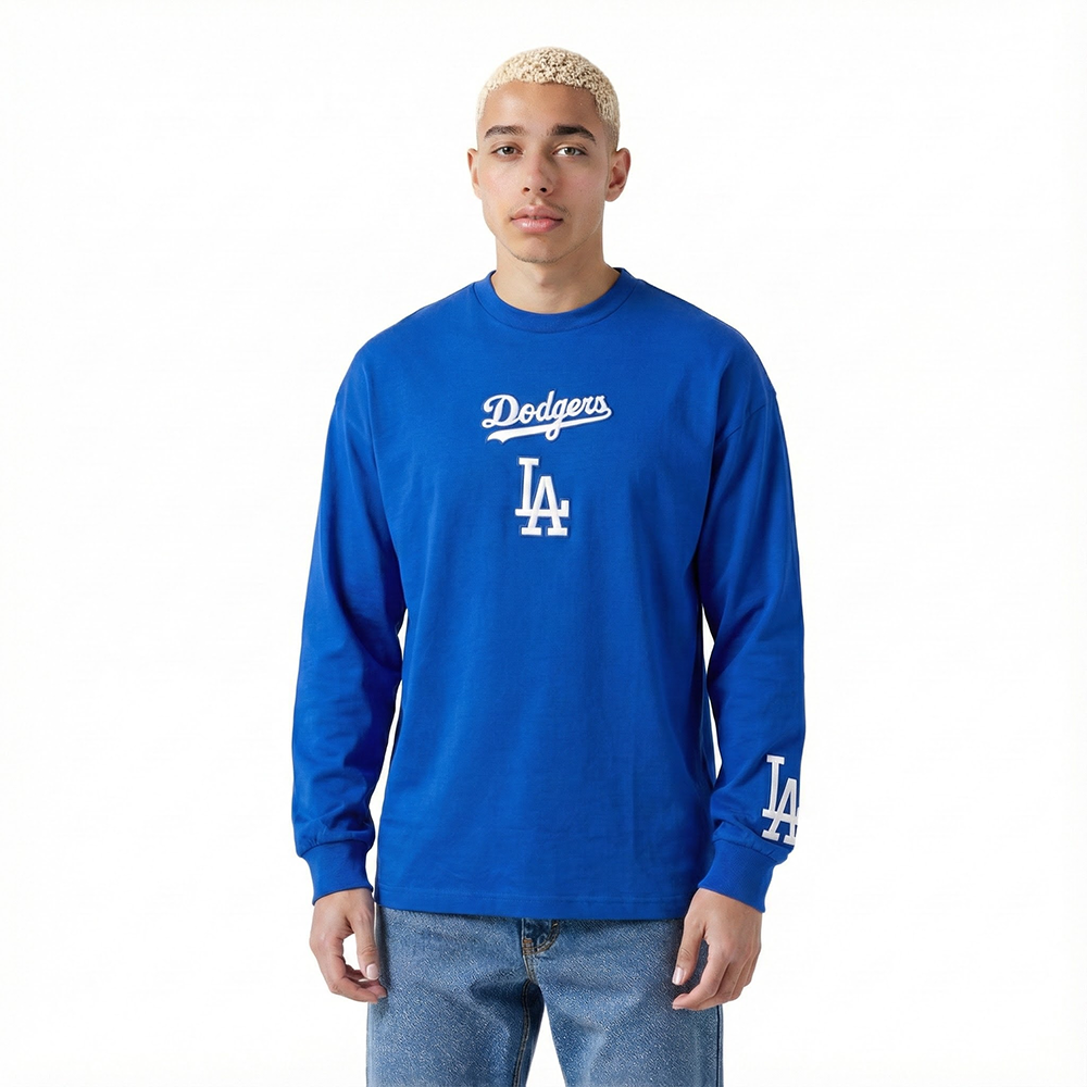 MLB LOS ANGELES DODGERS WINGSPAN MEN'S DROP SHOULDER LS TEE V2 (ROYAL BLUE)