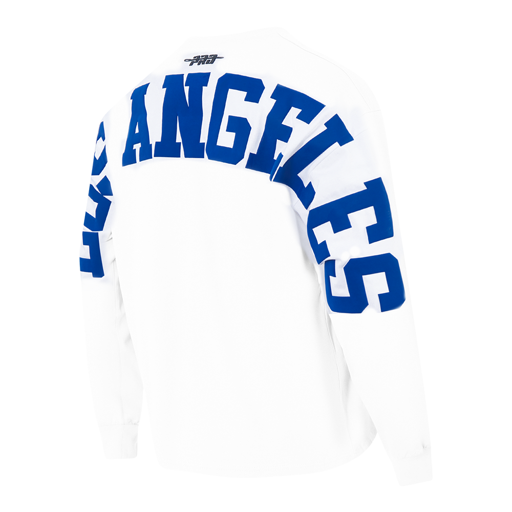 MLB LOS ANGELES DODGERS WINGSPAN MEN'S DROP SHOULDER LS TEE V2 (WHITE)
