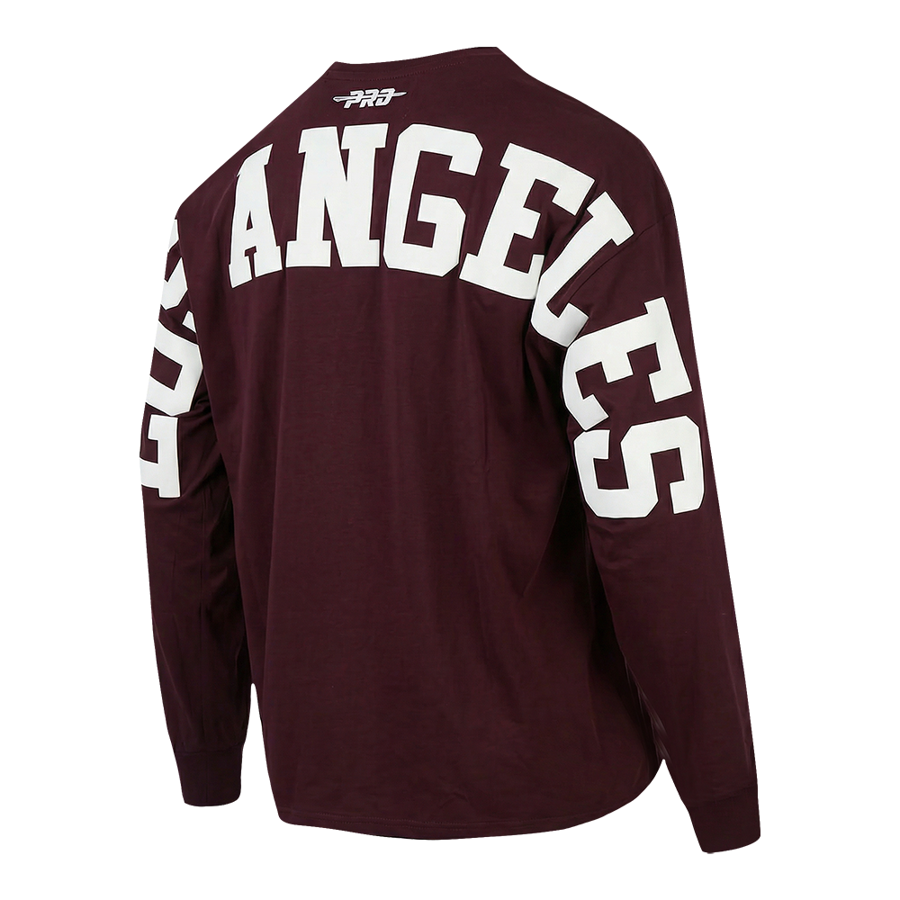 MLB LOS ANGELES DODGERS WINGSPAN MEN'S DROP SHOULDER LS TEE V2 (WINE)