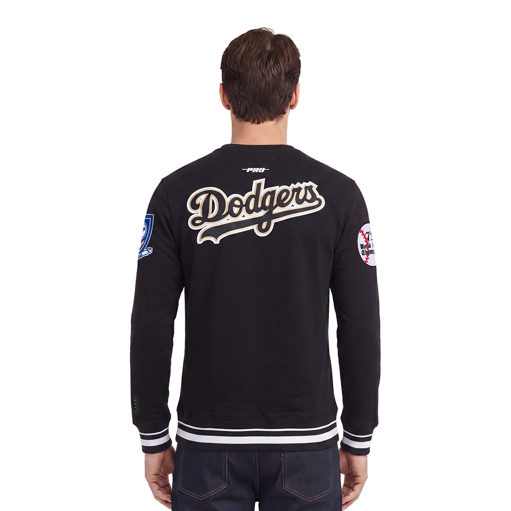 MLB LOS ANGELES DODGERS PRO PREP RIB FLC CREWNECK (BLACK)