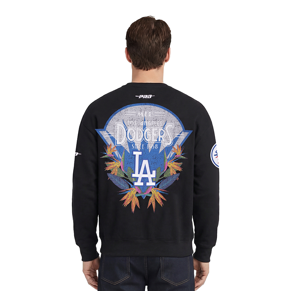 MLB LOS ANGELES DODGERS PARADISE MEN'S CREWNECK SWEATSHIRT (BLACK)