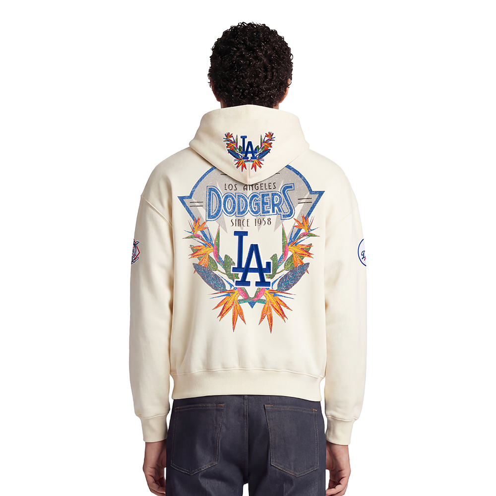 MLB LOS ANGELES DODGERS PARADISE MEN'S PULL OVER HOODIE (EGGSHELL)