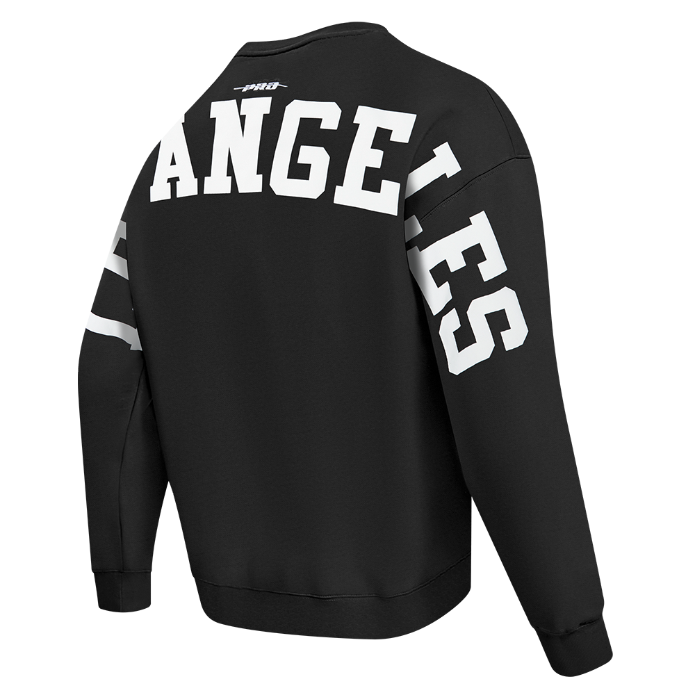 MLB LOS ANGELES DODGERS WINGSPAN MEN'S DROP SHOULDER FLC CREWNECK (BLACK)