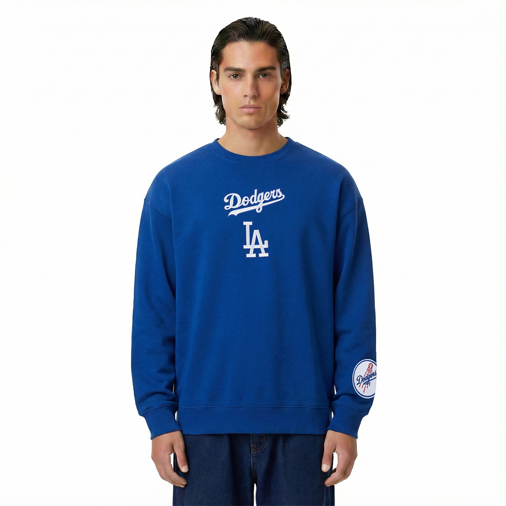 MLB LOS ANGELES DODGERS WINGSPAN MEN'S DROP SHOULDER FLC CREWNECK (DODGER BLUE)