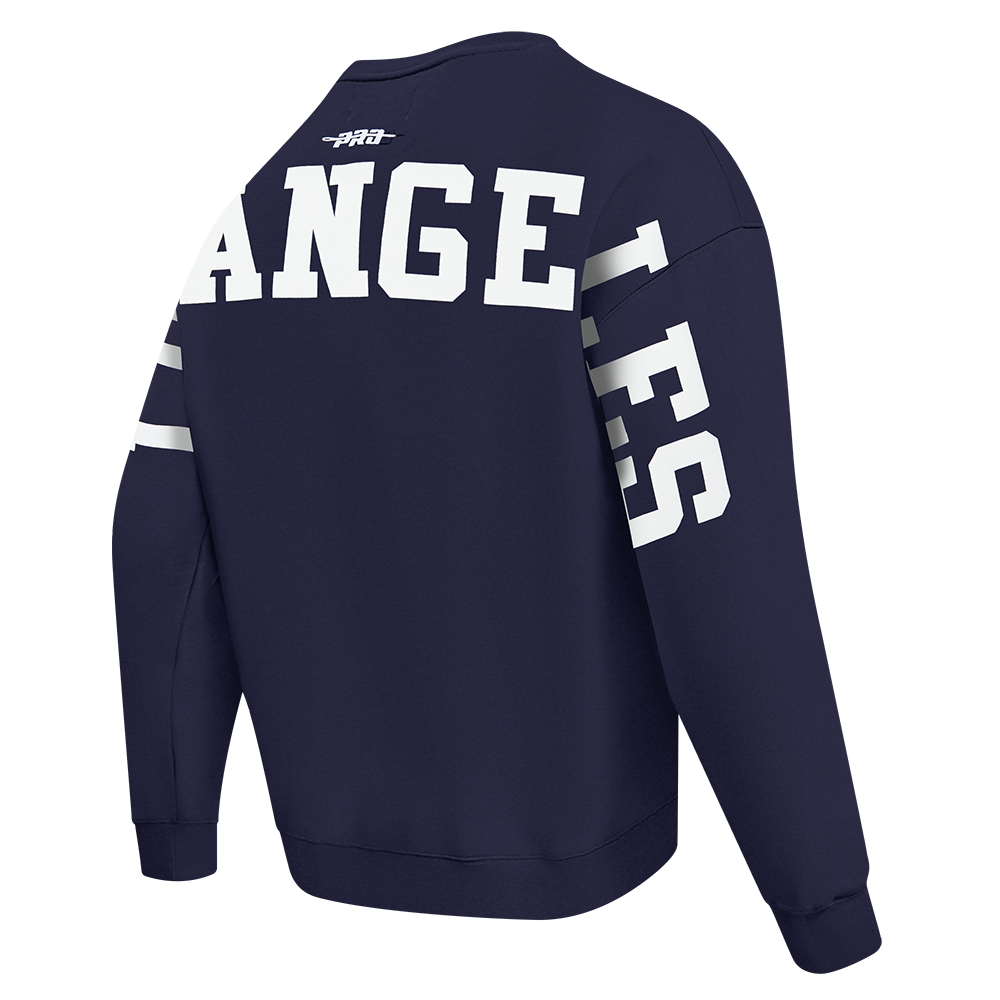 MLB LOS ANGELES DODGERS WINGSPAN MEN'S DROP SHOULDER FLC CREWNECK (MIDNIGHT NAVY)