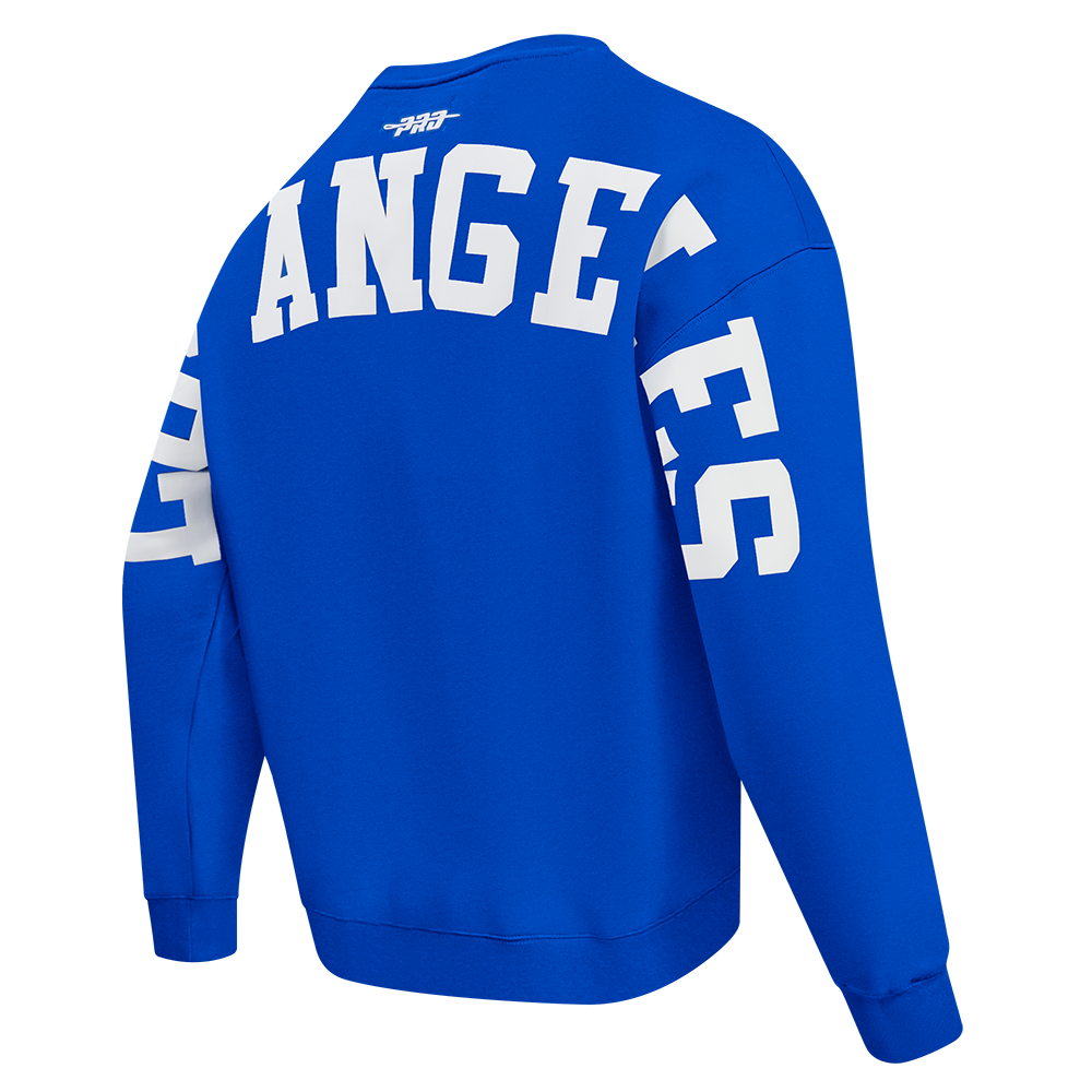 MLB LOS ANGELES DODGERS WINGSPAN MEN'S DROP SHOULDER FLC CREWNECK (ROYAL BLUE)