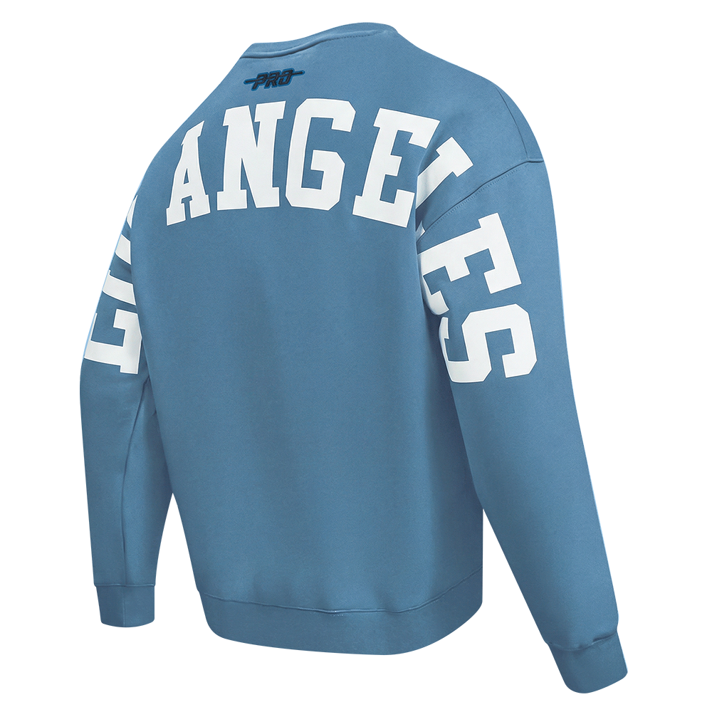 MLB LOS ANGELES DODGERS WINGSPAN MEN'S DROP SHOULDER FLC CREWNECK (STEEL BLUE)