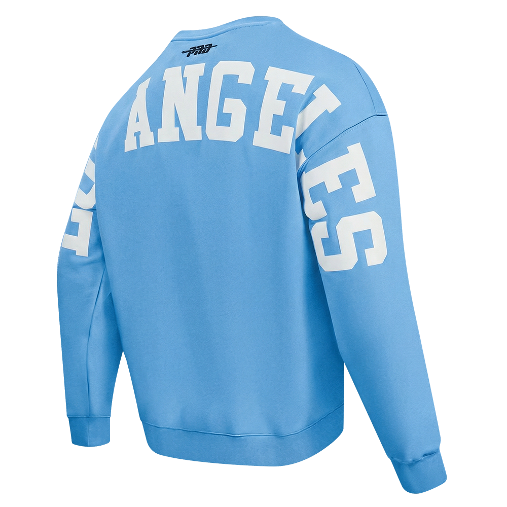 MLB LOS ANGELES DODGERS WINGSPAN MEN'S DROP SHOULDER FLC CREWNECK (UNIVERSITY BLUE)