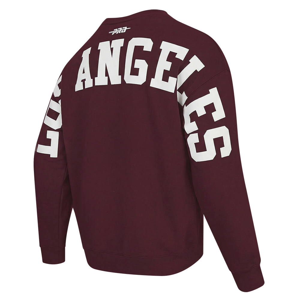MLB LOS ANGELES DODGERS WINGSPAN MEN'S DROP SHOULDER FLC CREWNECK (WINE)