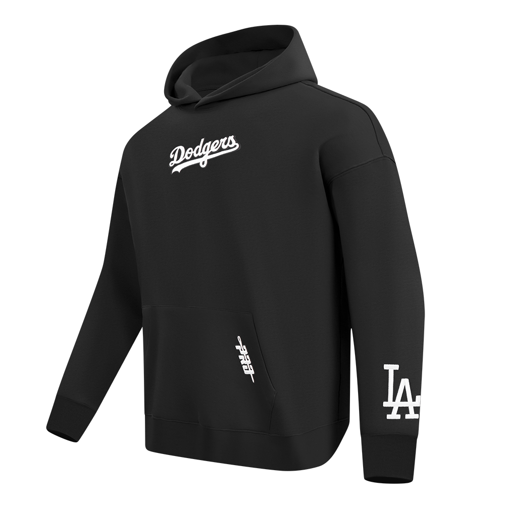 MLB LOS ANGELES DODGERS WINGSPAN MEN'S DROP SHOULDER FLC PO HOODIE V (BLACK)
