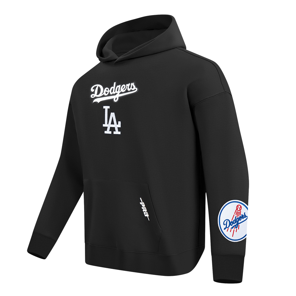 MLB LOS ANGELES DODGERS WINGSPAN MEN'S DROP SHOULDER FLC PO HOODIE V (BLACK)