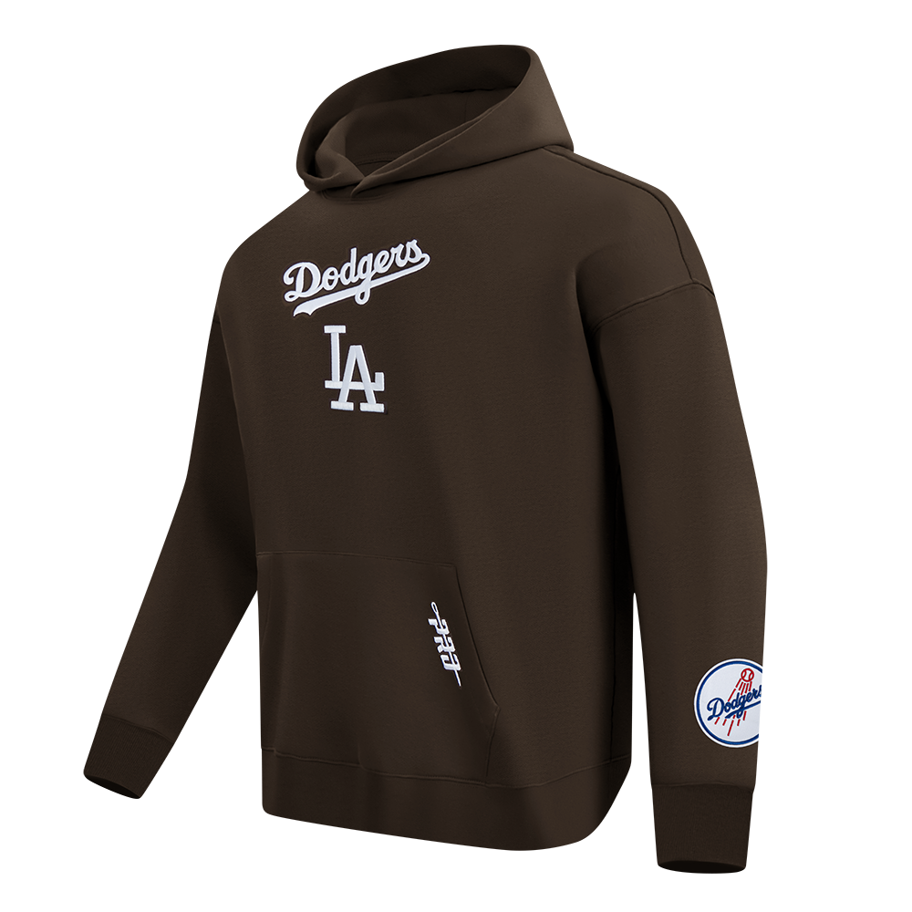 MLB LOS ANGELES DODGERS WINGSPAN MEN'S DROP SHOULDER FLC PO HOODIE V2 (BROWN)