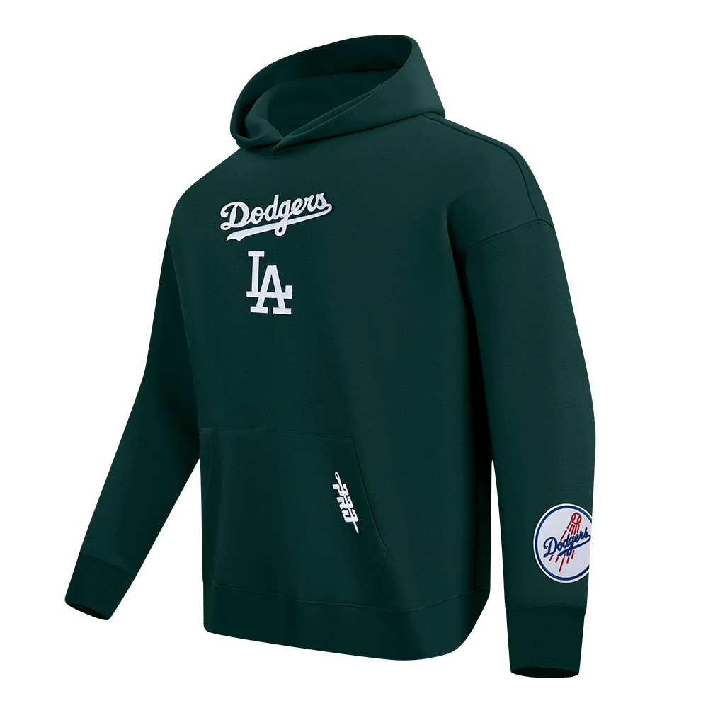 MLB LOS ANGELES DODGERS WINGSPAN MEN'S DROP SHOULDER FLC PO HOODIE V2 (FOREST GREEN)