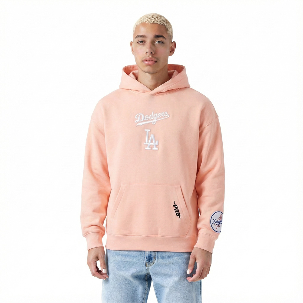 MLB LOS ANGELES DODGERS WINGSPAN MEN'S DROP SHOULDER FLC PO HOODIE V2 (GUAVA)