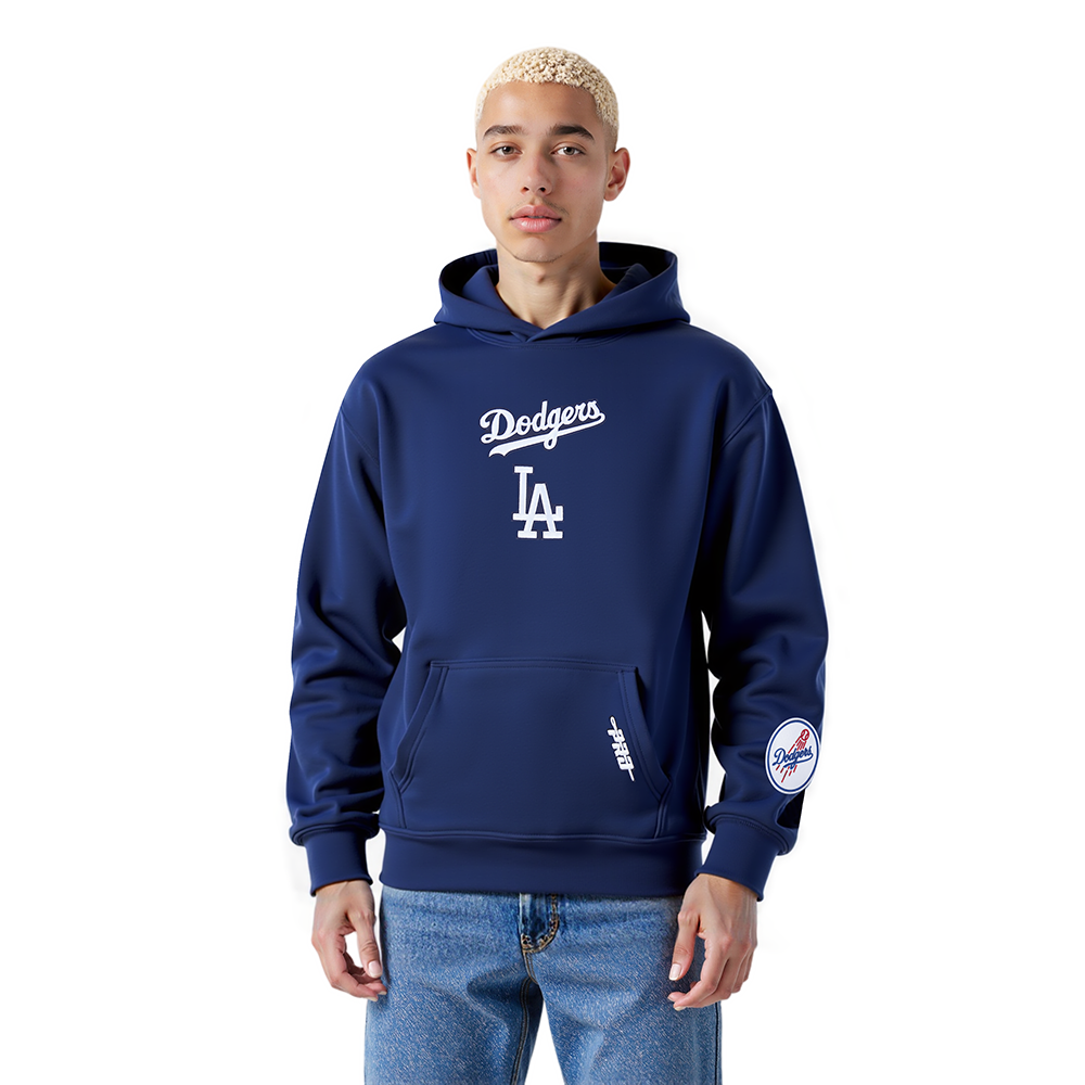 MLB LOS ANGELES DODGERS WINGSPAN MEN'S DROP SHOULDER FLC PO HOODIE V2 (MIDNIGHT NAVY)