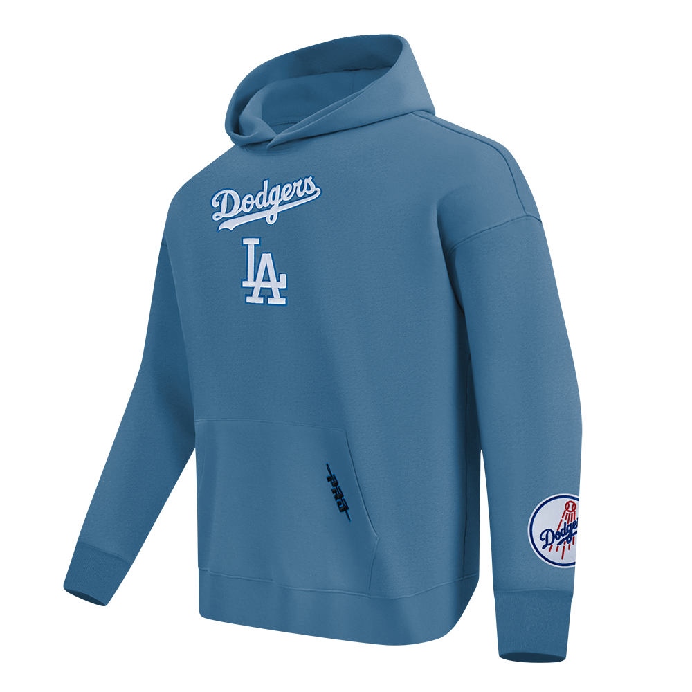 MLB LOS ANGELES DODGERS WINGSPAN MEN'S DROP SHOULDER FLC PO HOODIE V2 (STEEL BLUE)