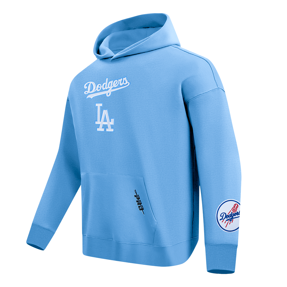 MLB LOS ANGELES DODGERS WINGSPAN MEN'S DROP SHOULDER FLC PO HOODIE V2 (UNIVERSITY BLUE)