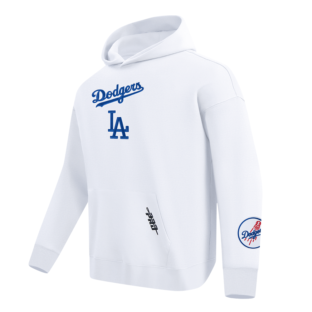 MLB LOS ANGELES DODGERS WINGSPAN MEN'S DROP SHOULDER FLC PO HOODIE V2 (WHITE)