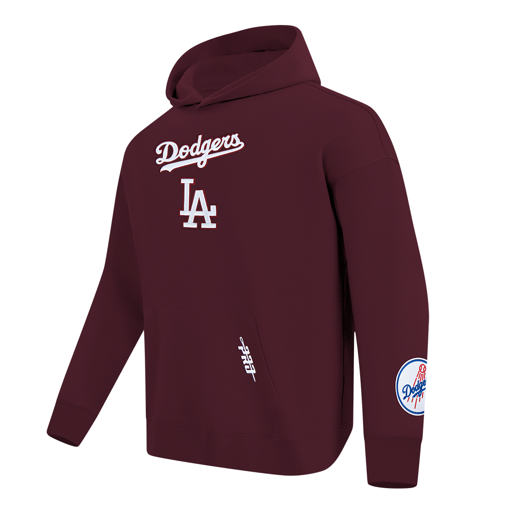 MLB LOS ANGELES DODGERS WINGSPAN MEN'S DROP SHOULDER FLC PO HOODIE V2 (WINE)