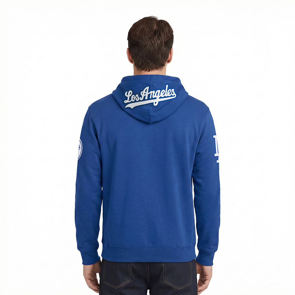 MLB LOS ANGELES DODGERS CLASSIC CHENILLE MEN'S DK PO HOODIE (DODGER BLUE)
