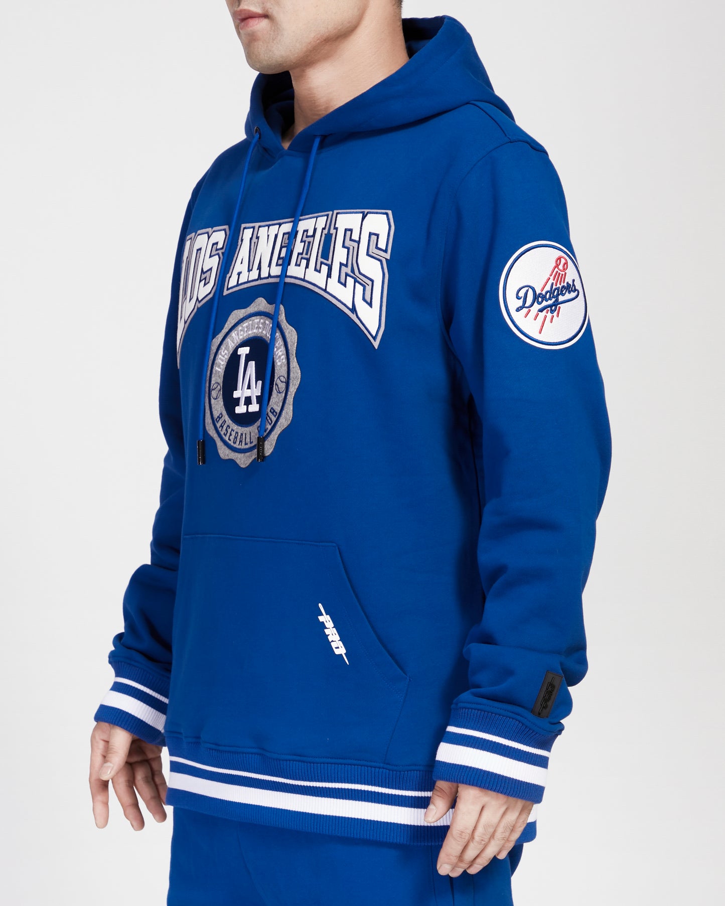 MLB LOS ANGELES DODGERS CREST EMBLEM RIB FLC PO HOODIE (DODGER BLUE)