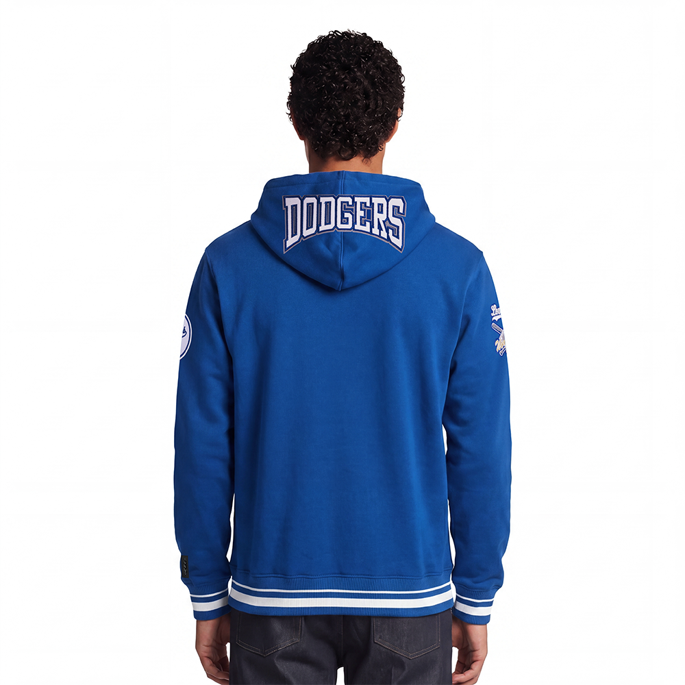 MLB LOS ANGELES DODGERS CREST EMBLEM RIB FLC PO HOODIE (DODGER BLUE)