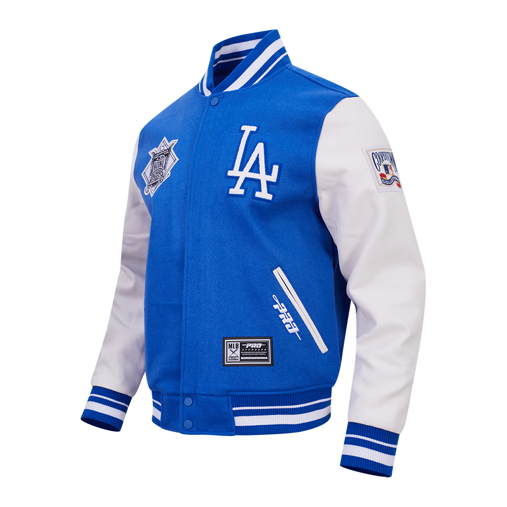 MLB LOS ANGELES DODGERS DAY ONE MEN'S VARSITY JACKET (ROYAL BLUE/WHITE)