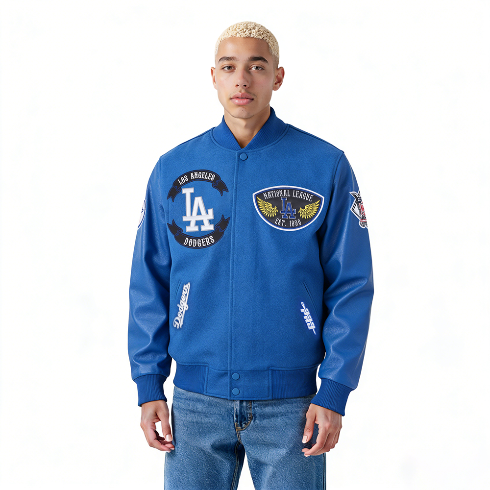 MLB LOS ANGELES DODGERS BORN FOR SPORT MEN'S WOOL VARSITY JACKET (DODGER BLUE)