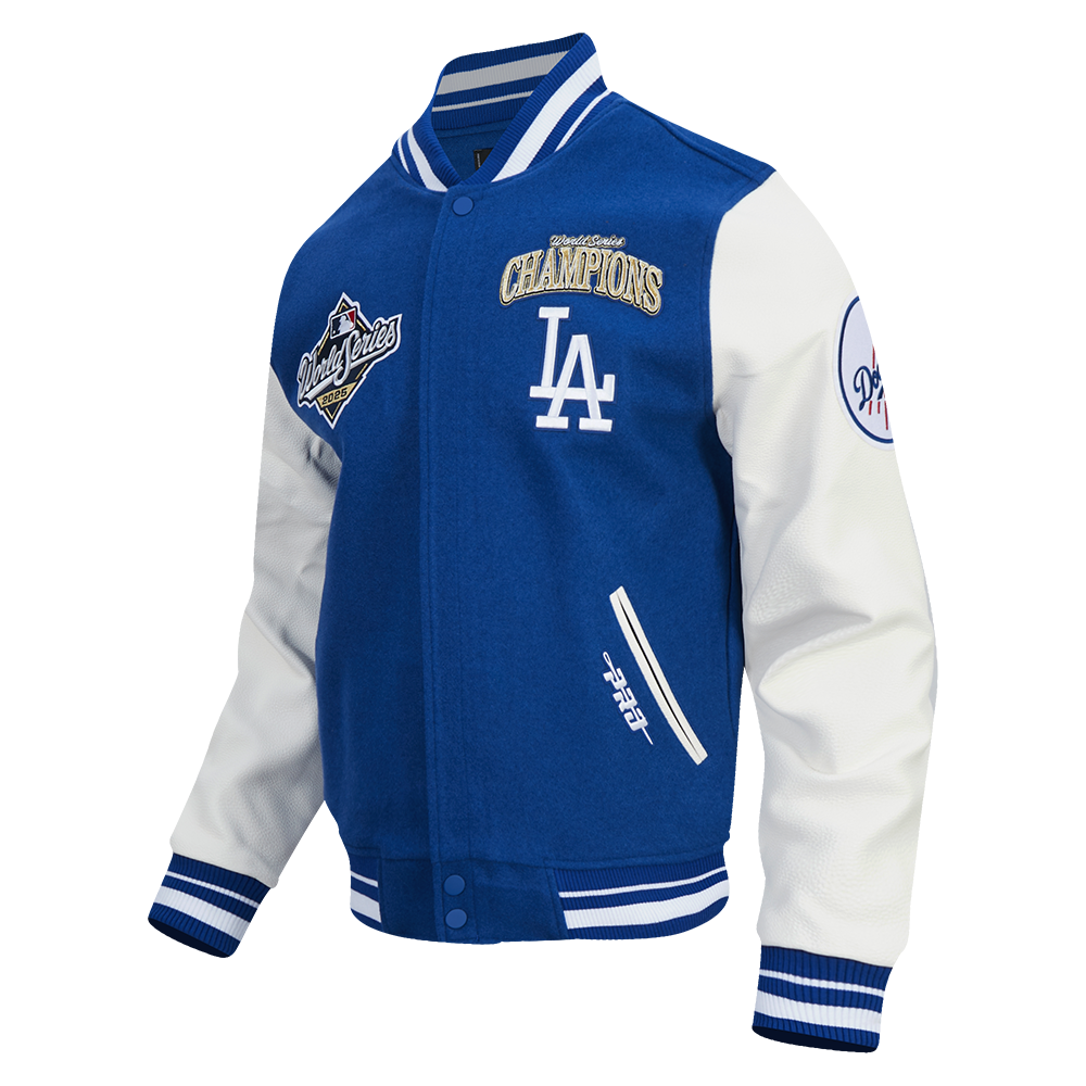 MLB LOS ANGELES DODGERS MLB WORLD SERIES 2025 MEN´S RIB WOOL VARSITY JACKET (DODGER BLUE/WHITE)