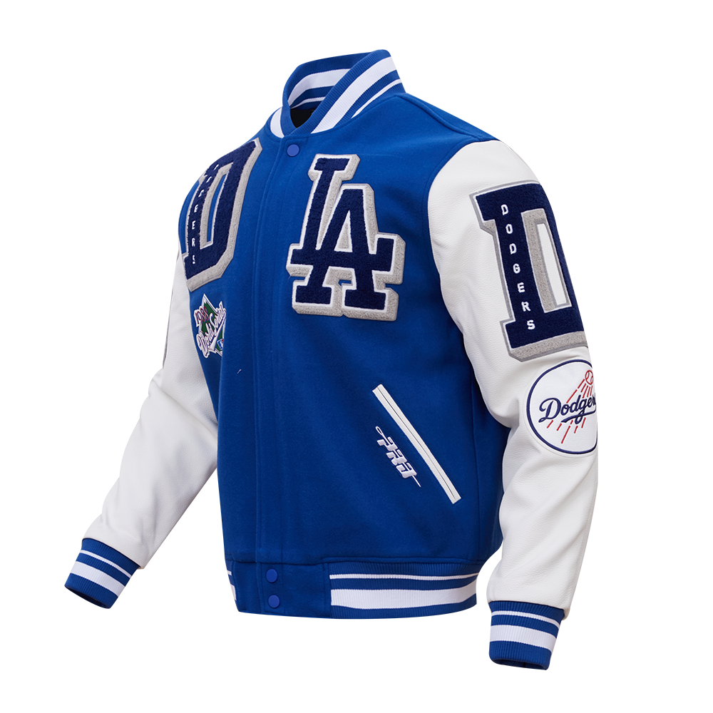 MLB LOS ANGELES DODGERS MASHUP MEN S RIB WOOL VARSITY JACKET DODGER B Pro Standard