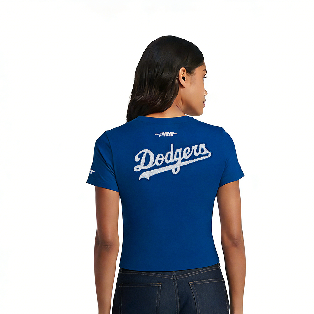 MLB LOS ANGELES DODGERS GAME DAY CLASSICS WOMEN'S SINGLE JERSEY BABY DOLL TOP (DODGER BLUE)