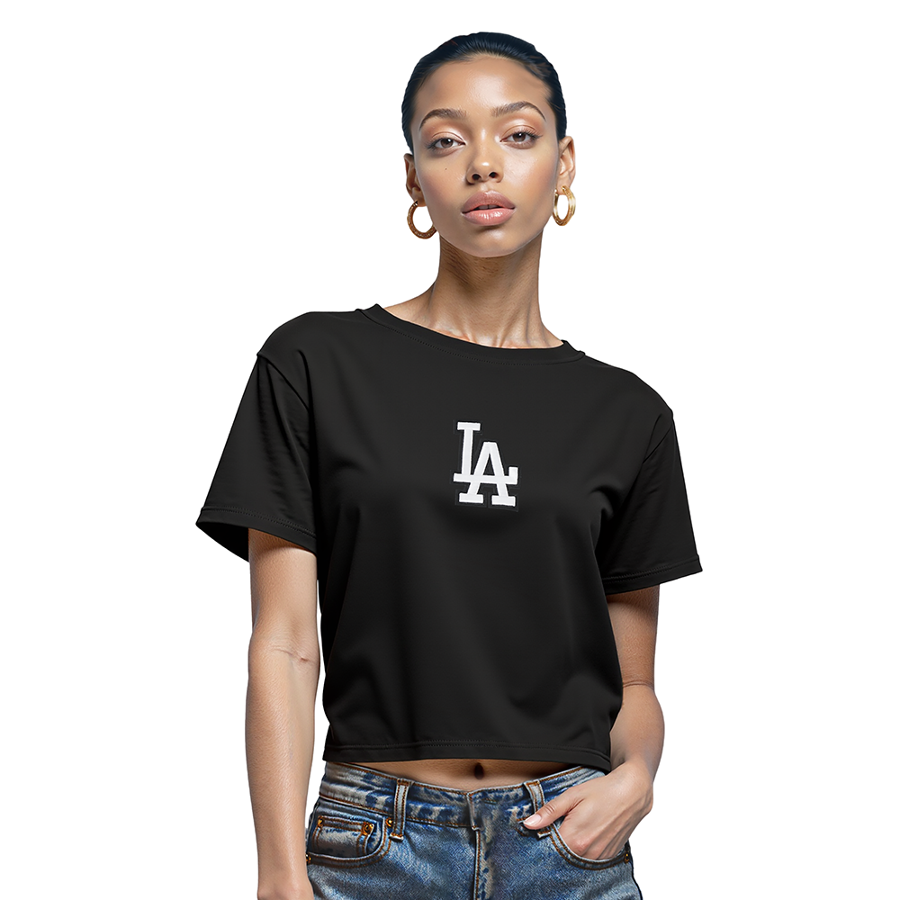 MLB LOS ANGELES DODGERS WINGSPAN WOMEN'S SJ BOXY TEE (BLACK)