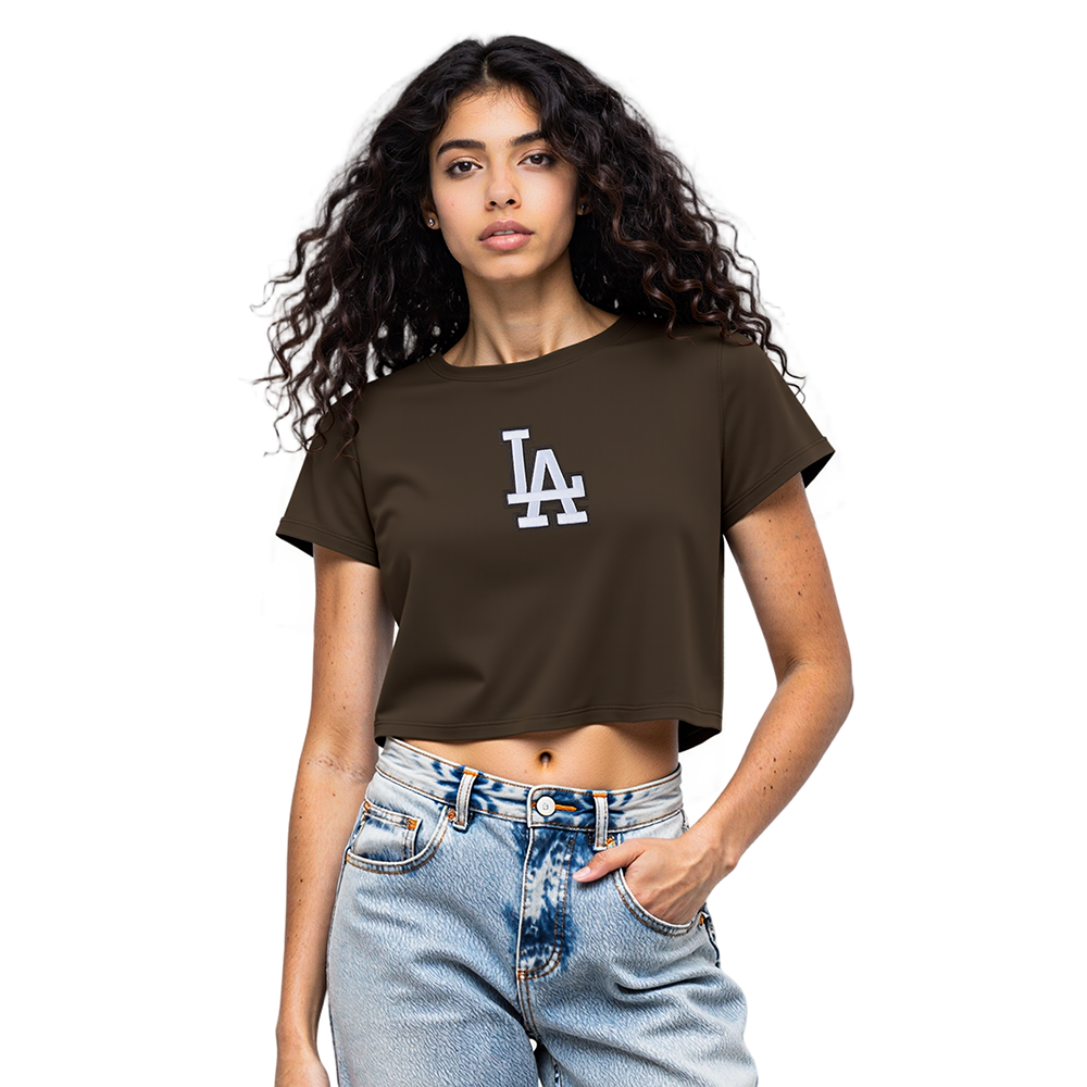 MLB LOS ANGELES DODGERS WINGSPAN WOMEN'S SJ BOXY TEE (BROWN)