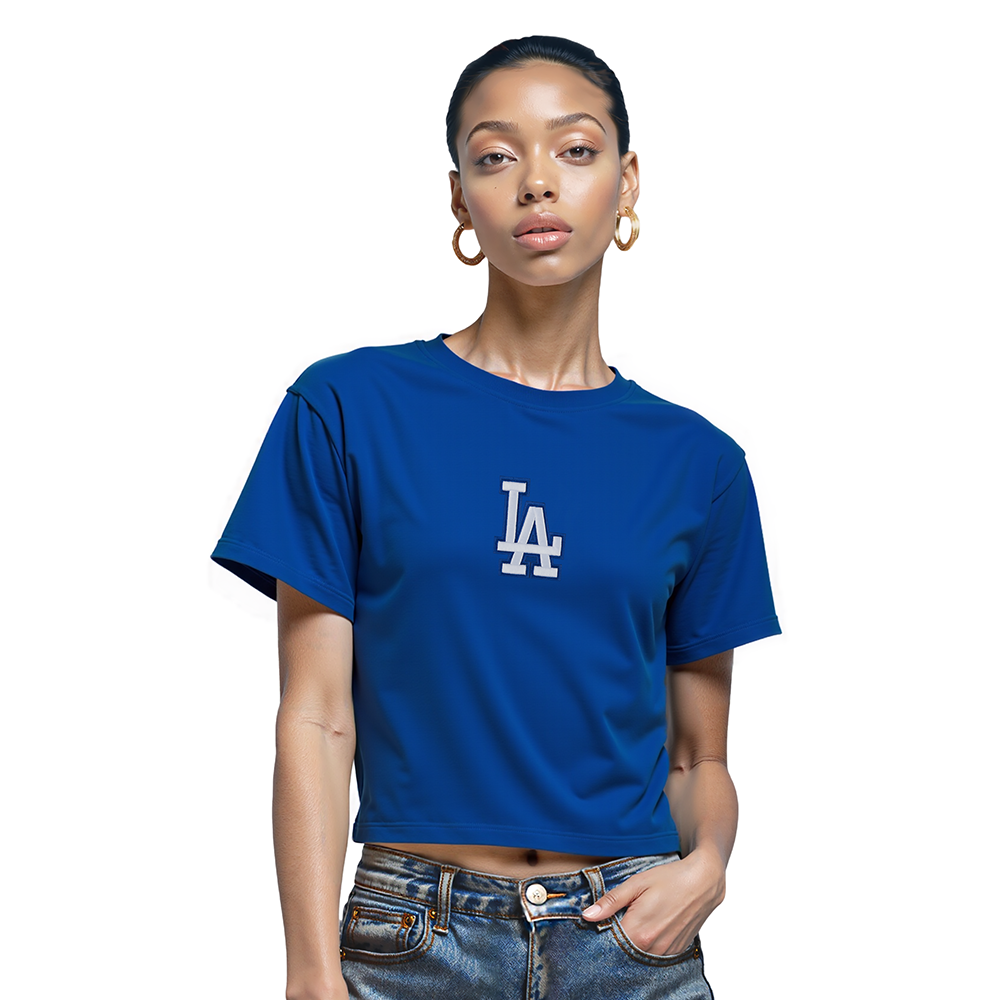 MLB LOS ANGELES DODGERS WINGSPAN WOMEN'S SJ BOXY TEE (DODGER BLUE)