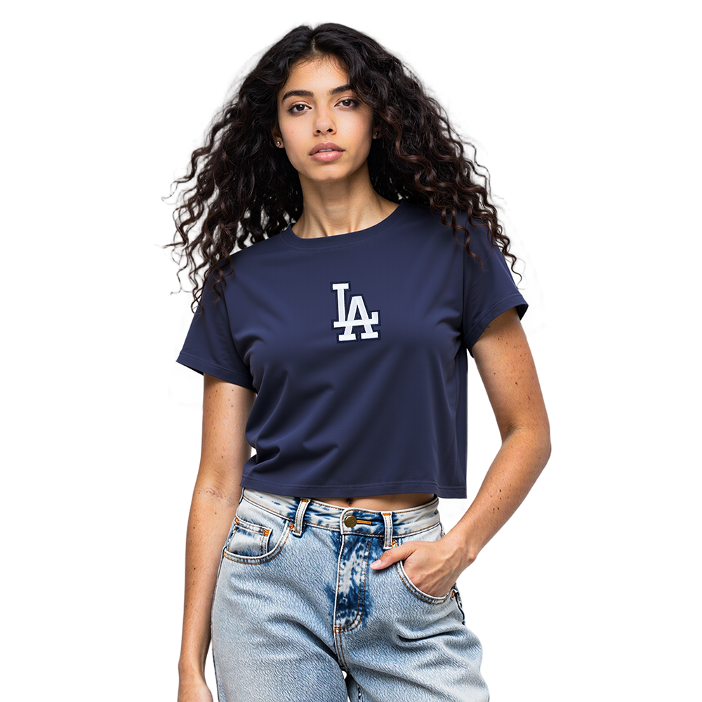 MLB LOS ANGELES DODGERS WINGSPAN WOMEN'S SJ BOXY TEE (MIDNIGHT NAVY)