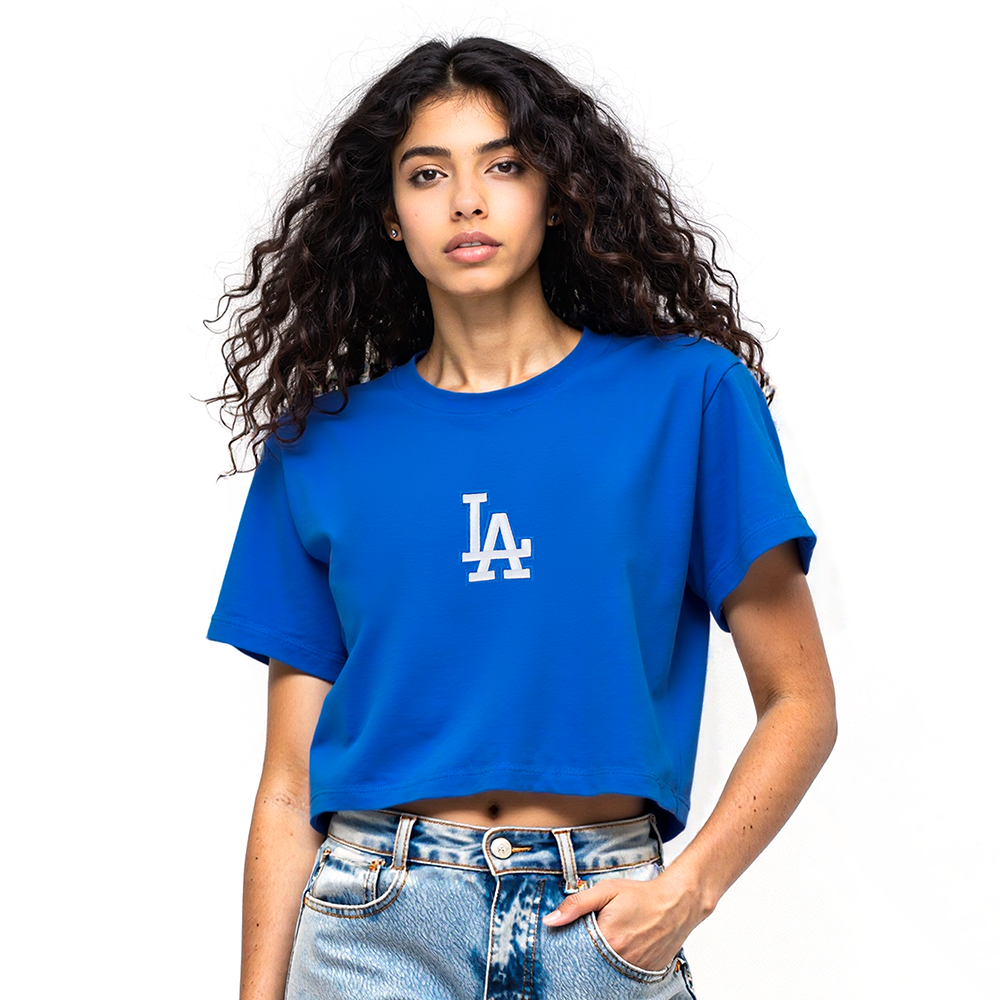 MLB LOS ANGELES DODGERS WINGSPAN WOMEN'S SJ BOXY TEE (ROYAL BLUE)