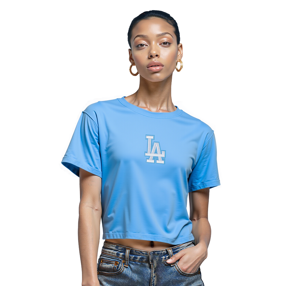 MLB LOS ANGELES DODGERS WINGSPAN WOMEN'S SJ BOXY TEE (UNIVERSITY BLUE)