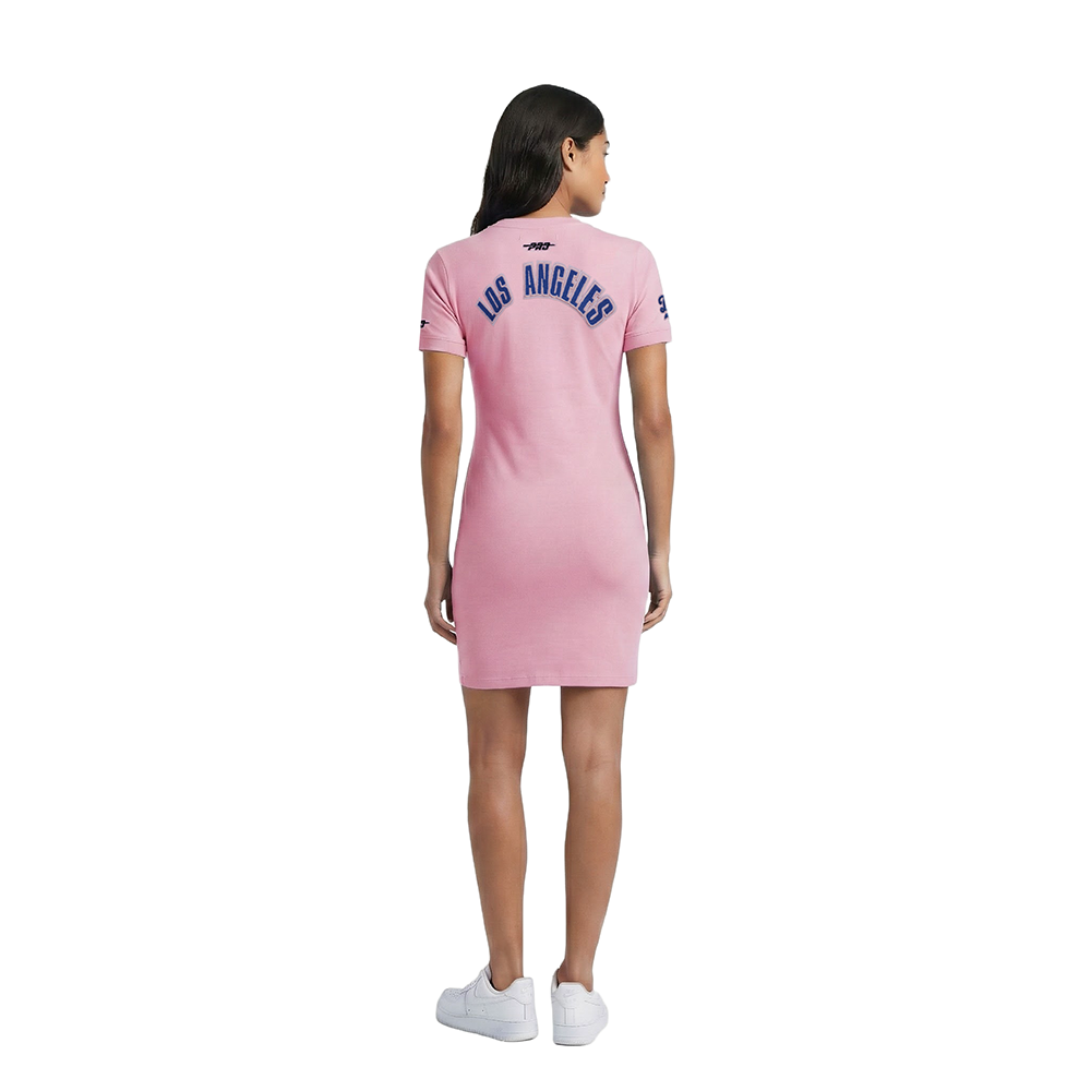 MLB LOS ANGELES DODGERS CLASSIC CHENILLE WOMEN'S BODYCON DRESS (PINK)
