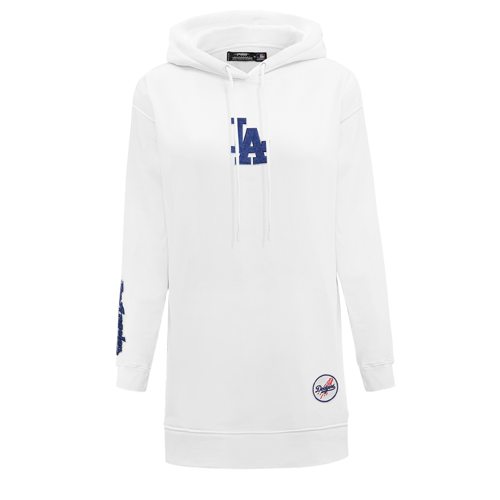 MLB LOS ANGELES DODGERS CLASSIC WOMEN'S HOODIE DRESS (WHITE)