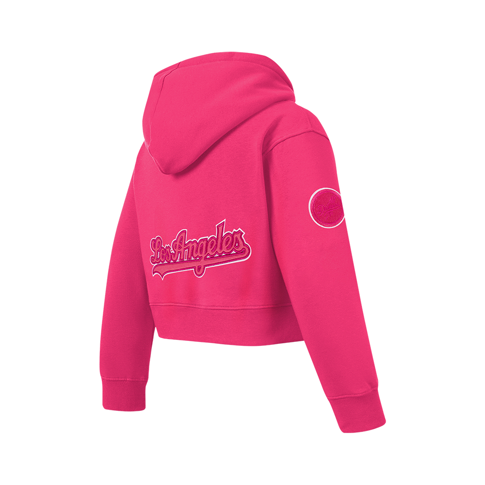 MLB LOS ANGELES DODGERS CLASSIC TRIPLE PINK BIG GIRL'S  FLEECE PO HOODIE (BEETROOT PURPLE)