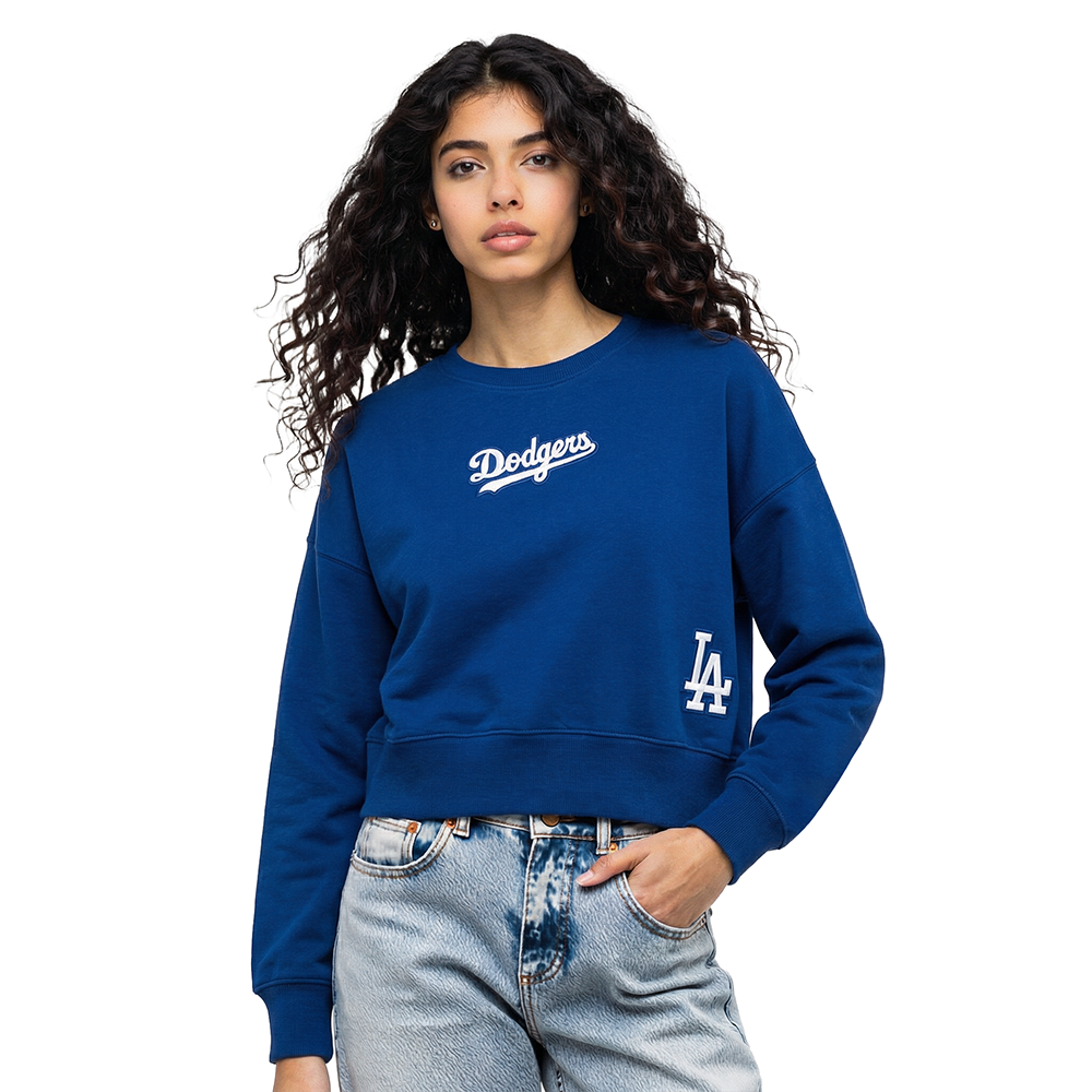 MLB LOS ANGELES DODGERS WINGSPAN WOMEN'S FLC CREWNECK (DODGER BLUE)