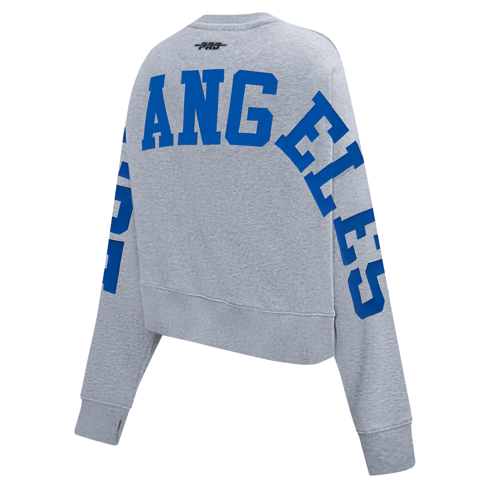 MLB LOS ANGELES DODGERS WINGSPAN WOMEN'S FLC CREWNECK (DARK HEATHER GRAY)