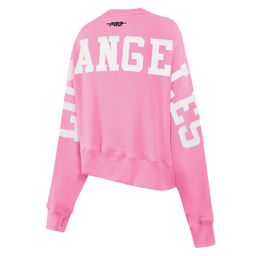 MLB LOS ANGELES DODGERS WINGSPAN WOMEN'S FLC CREWNECK (PINK)