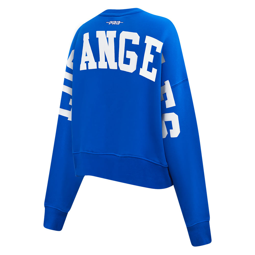MLB LOS ANGELES DODGERS WINGSPAN WOMEN'S FLC CREWNECK (ROYAL BLUE)