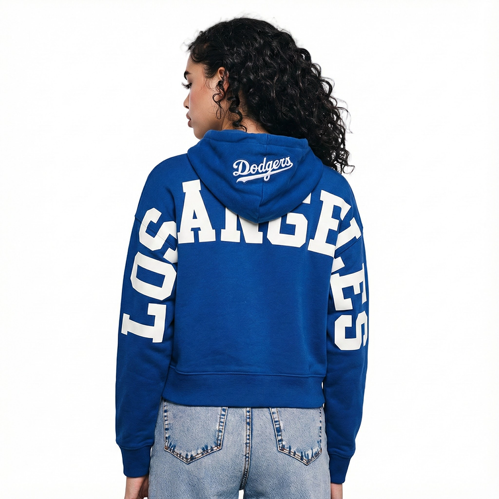 MLB LOS ANGELES DODGERS WINGSPAN WOMEN'S FLC CROPPED PO HOODIE (DODGER BLUE)